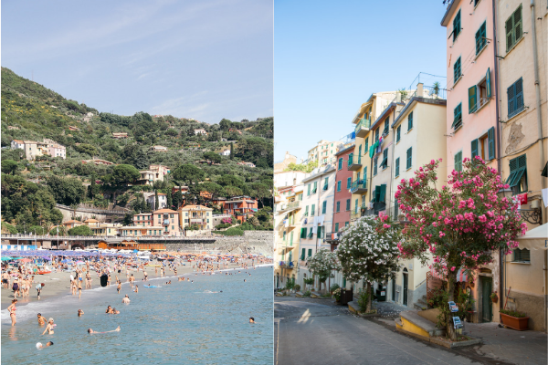 Italian Riviera Beachfront and colourful street