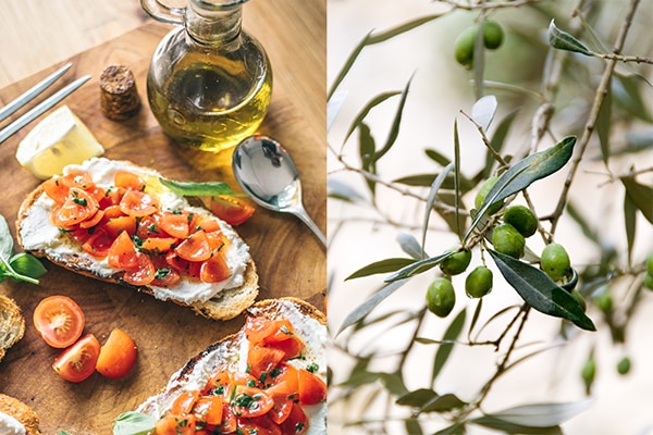 DOP certified olive oil and tomatoes