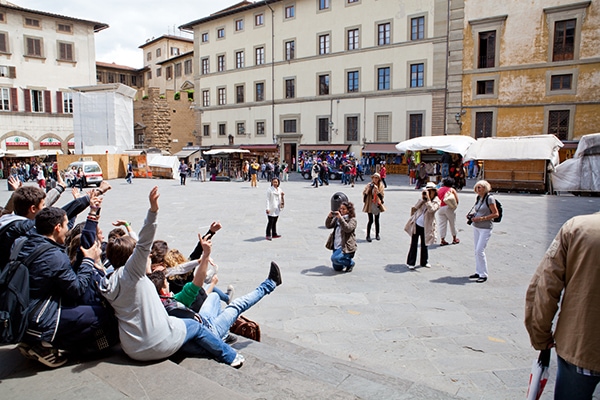 Perfect day in Florence in the Piazza