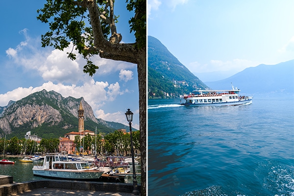 boats on lake como near Varenna